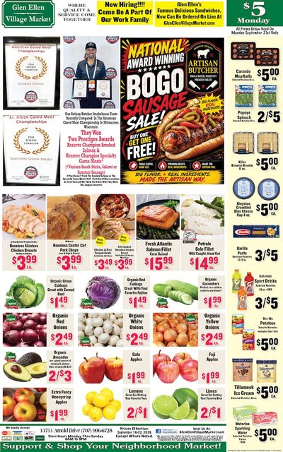 Glen Ellen Village Market Weekly Ad September 16 - 22, 2026