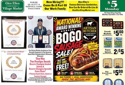 Glen Ellen Village Market Weekly Ad September 16 - 22, 2026