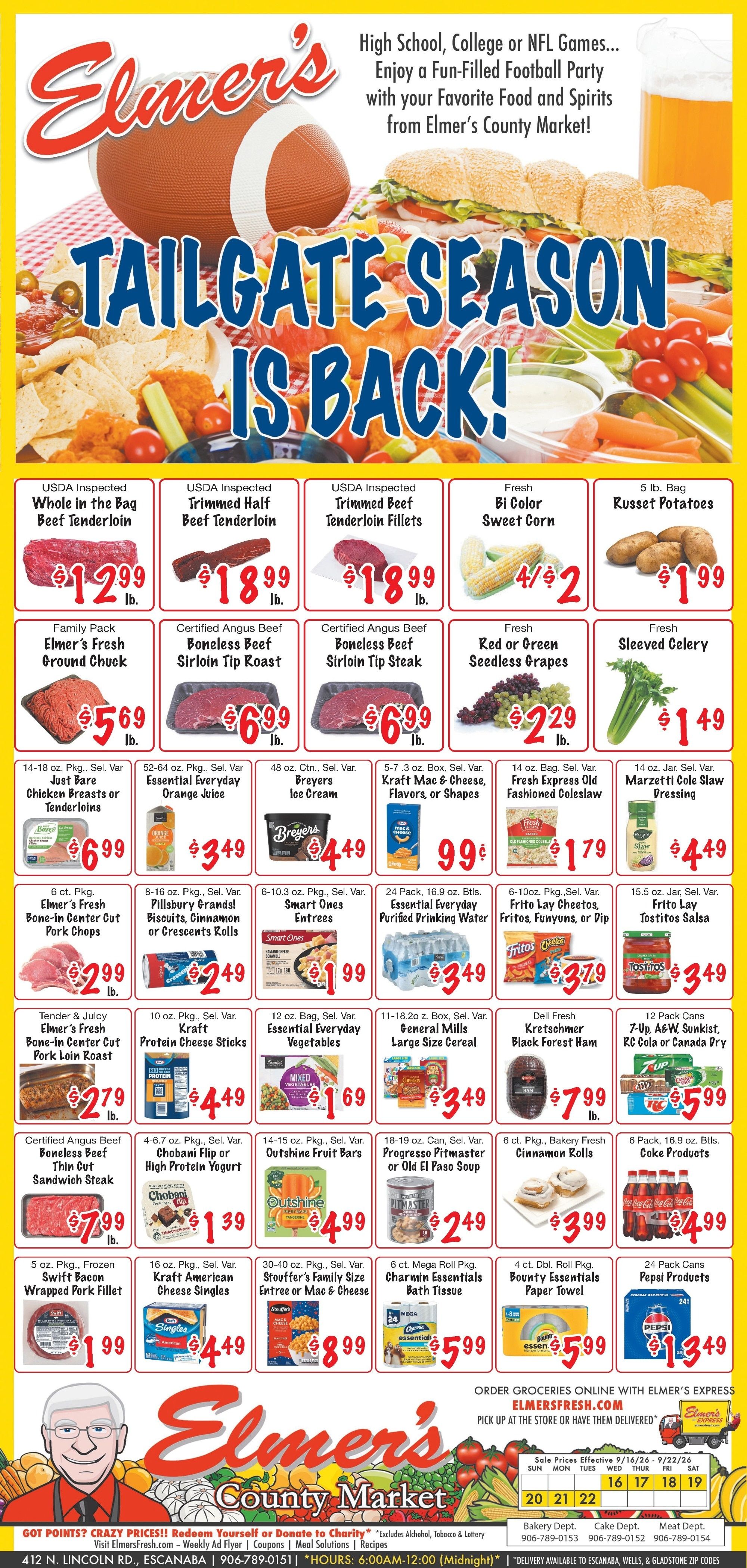 Elmer's County Market Newspaper Weekly Ad September 16 - 22, 2026