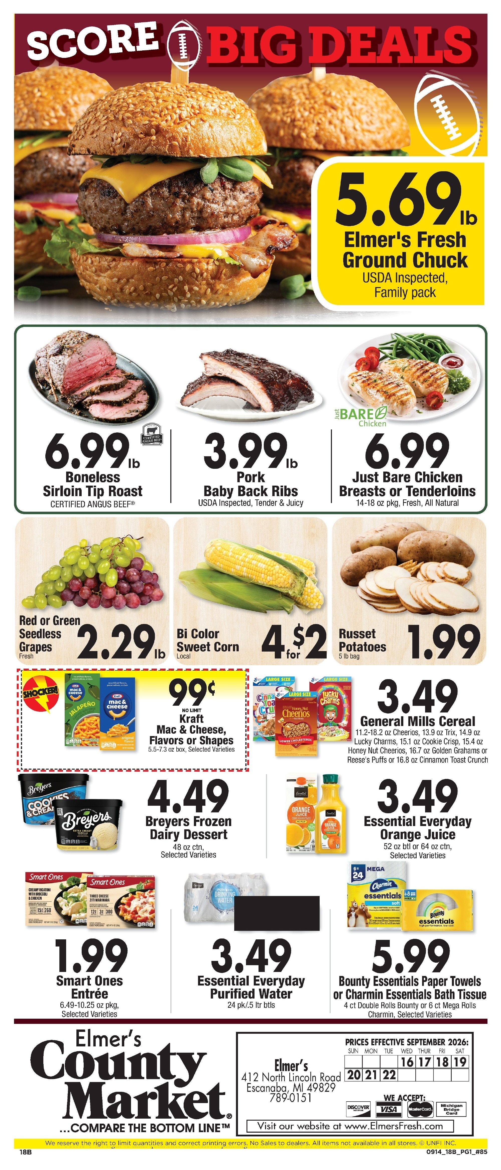 Elmer's County Market Weekly Ad September 16 - 22, 2026