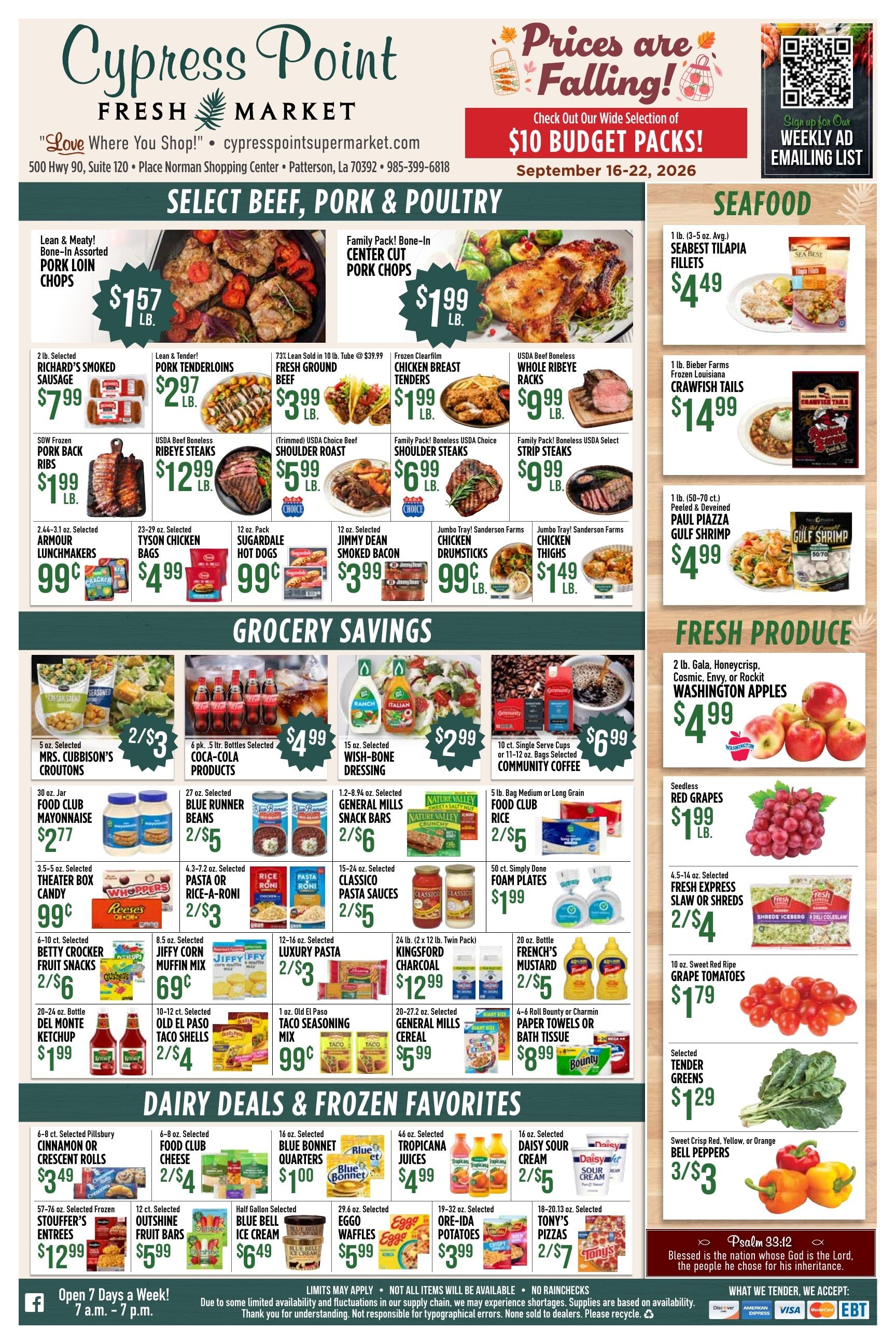Cypress Point Fresh Market Weekly Ad September 16 - 22, 2026