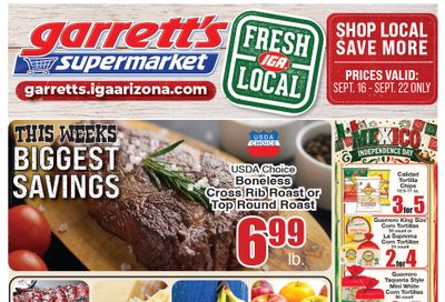 Garrett's IGA Weekly Ad September 16 - 22, 2026