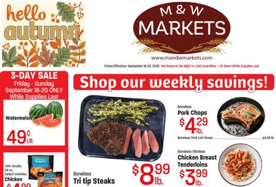M&W Markets (Boise, ID) Weekly Ad September 16 - 22, 2026
