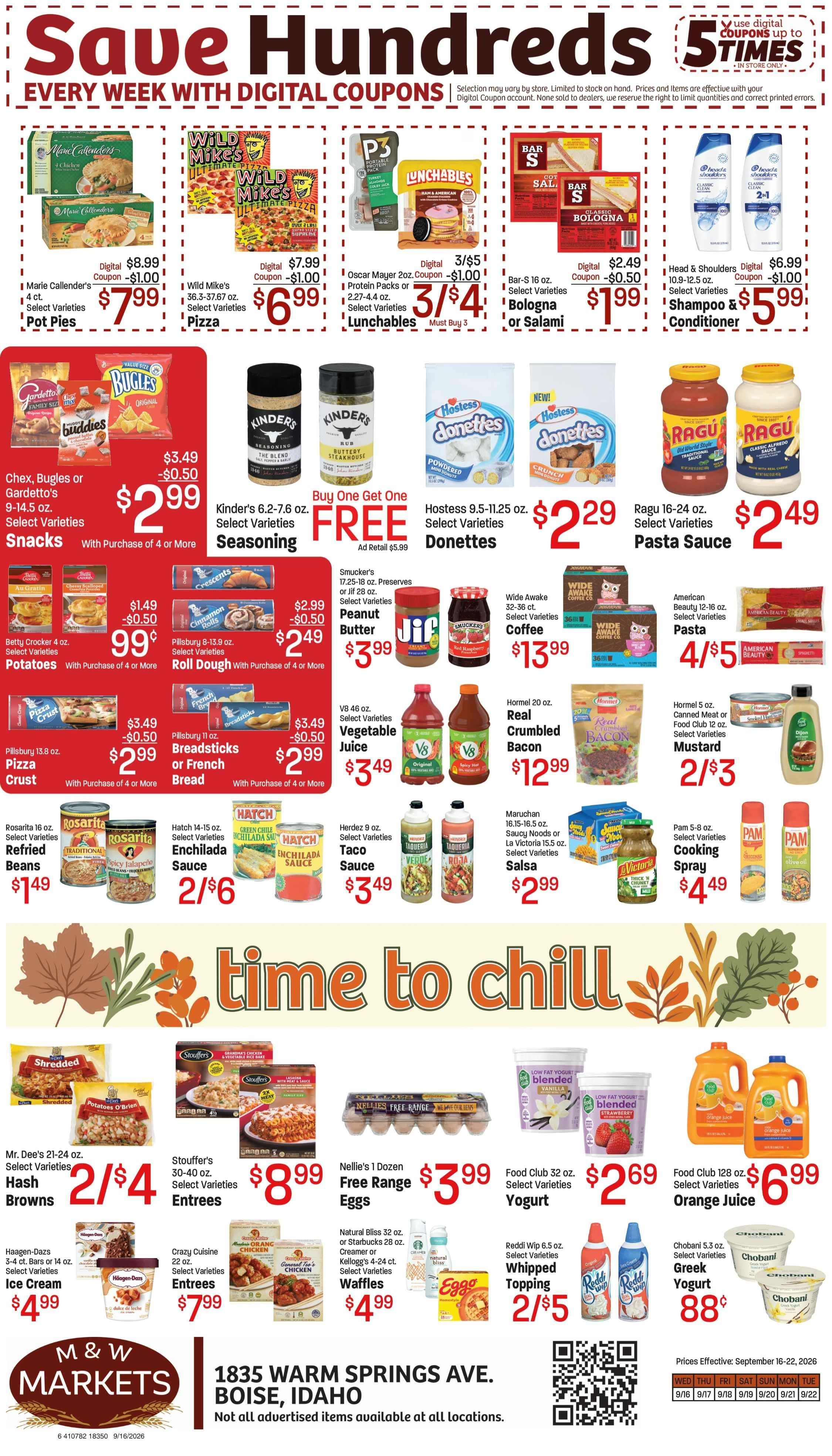 M&W Markets (Boise, ID) Weekly Ad September 16 - 22, 2026