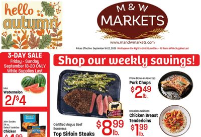 M&W Markets (Cascade, ID) Weekly Ad September 16 - 22, 2026