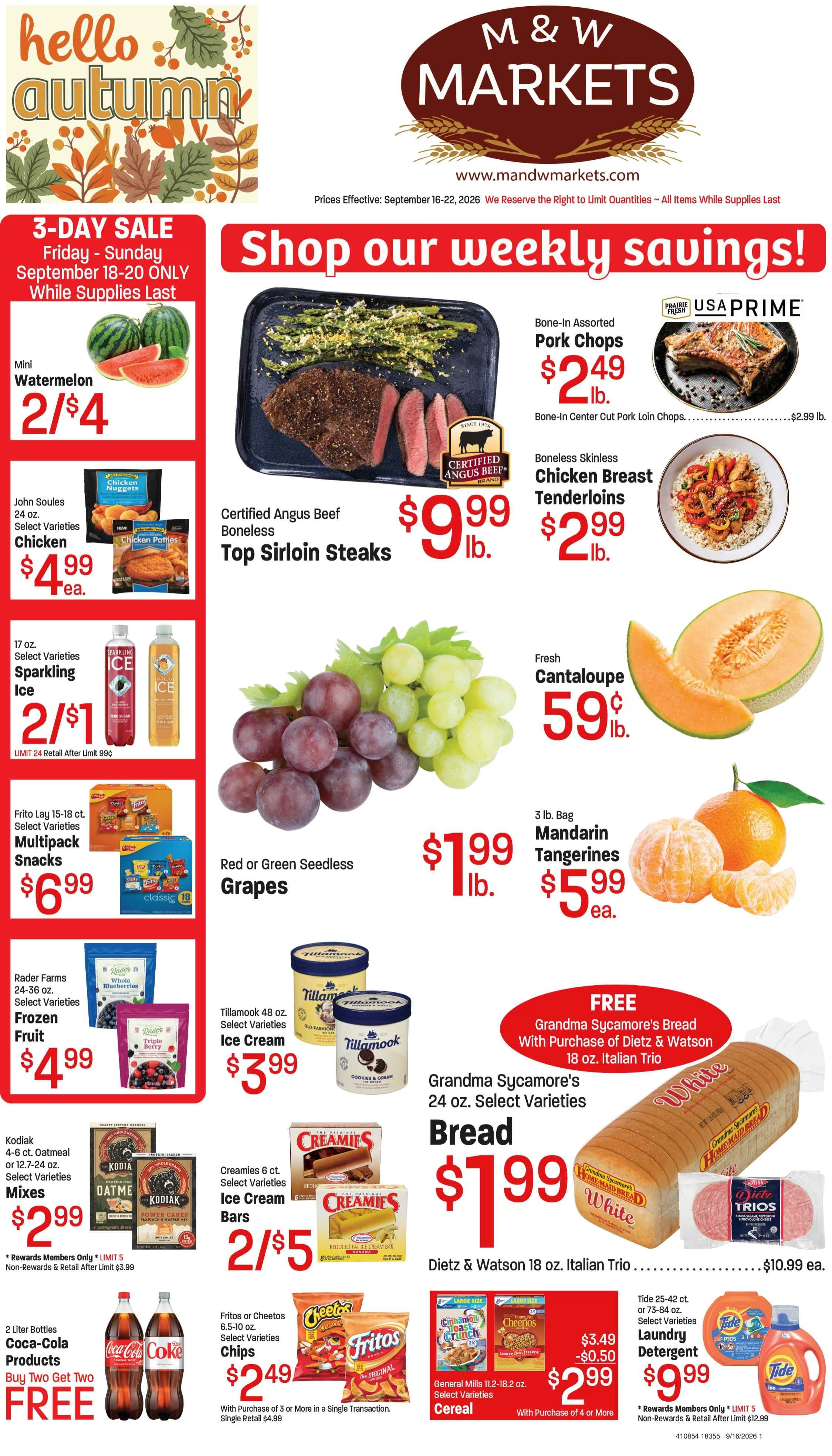 M&W Markets (Council, ID) Weekly Ad September 16 - 22, 2026