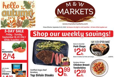 M&W Markets (Council, ID) Weekly Ad September 16 - 22, 2026