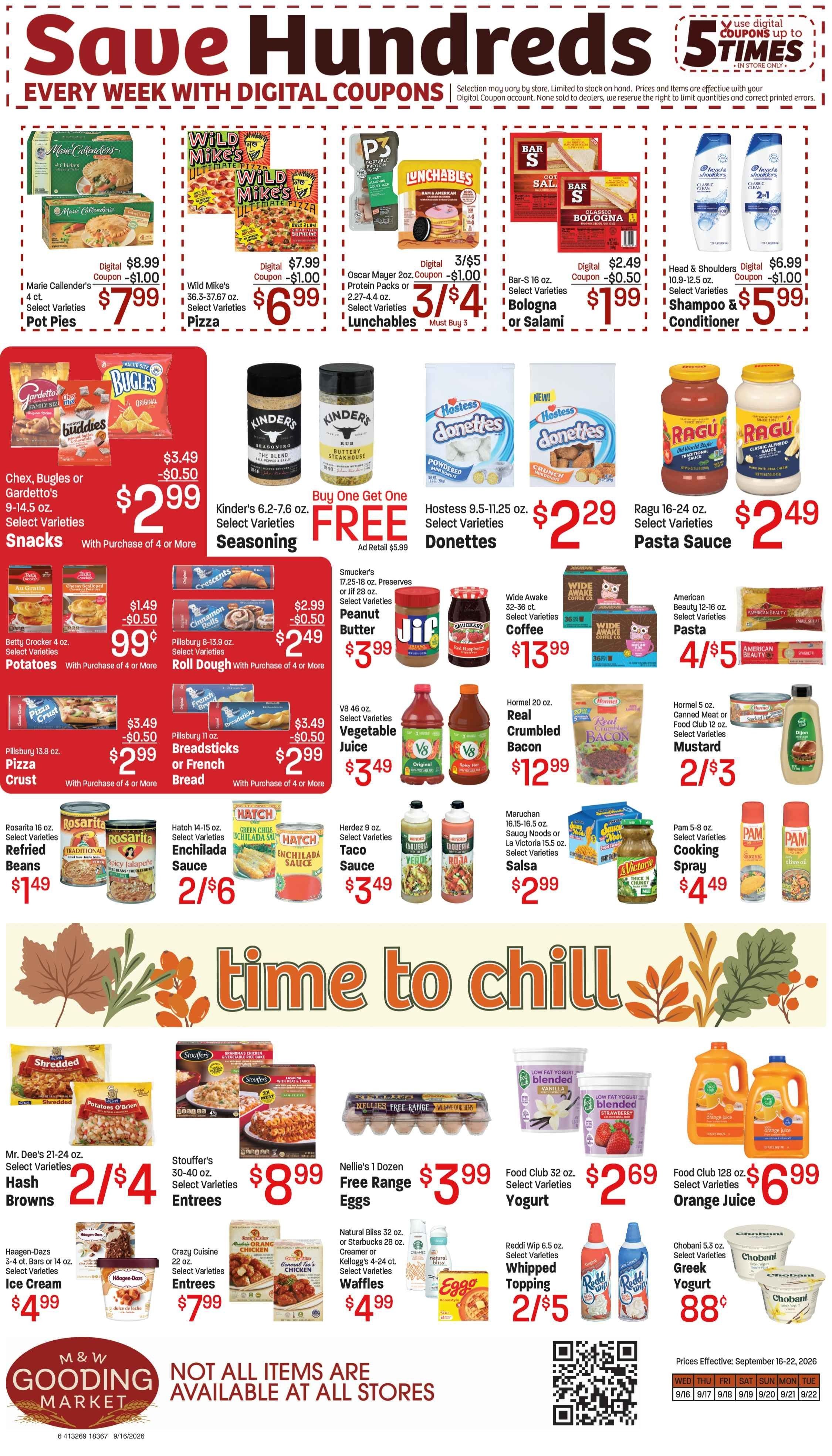 M&W Markets (Gooding, ID) Weekly Ad September 16 - 23, 2026