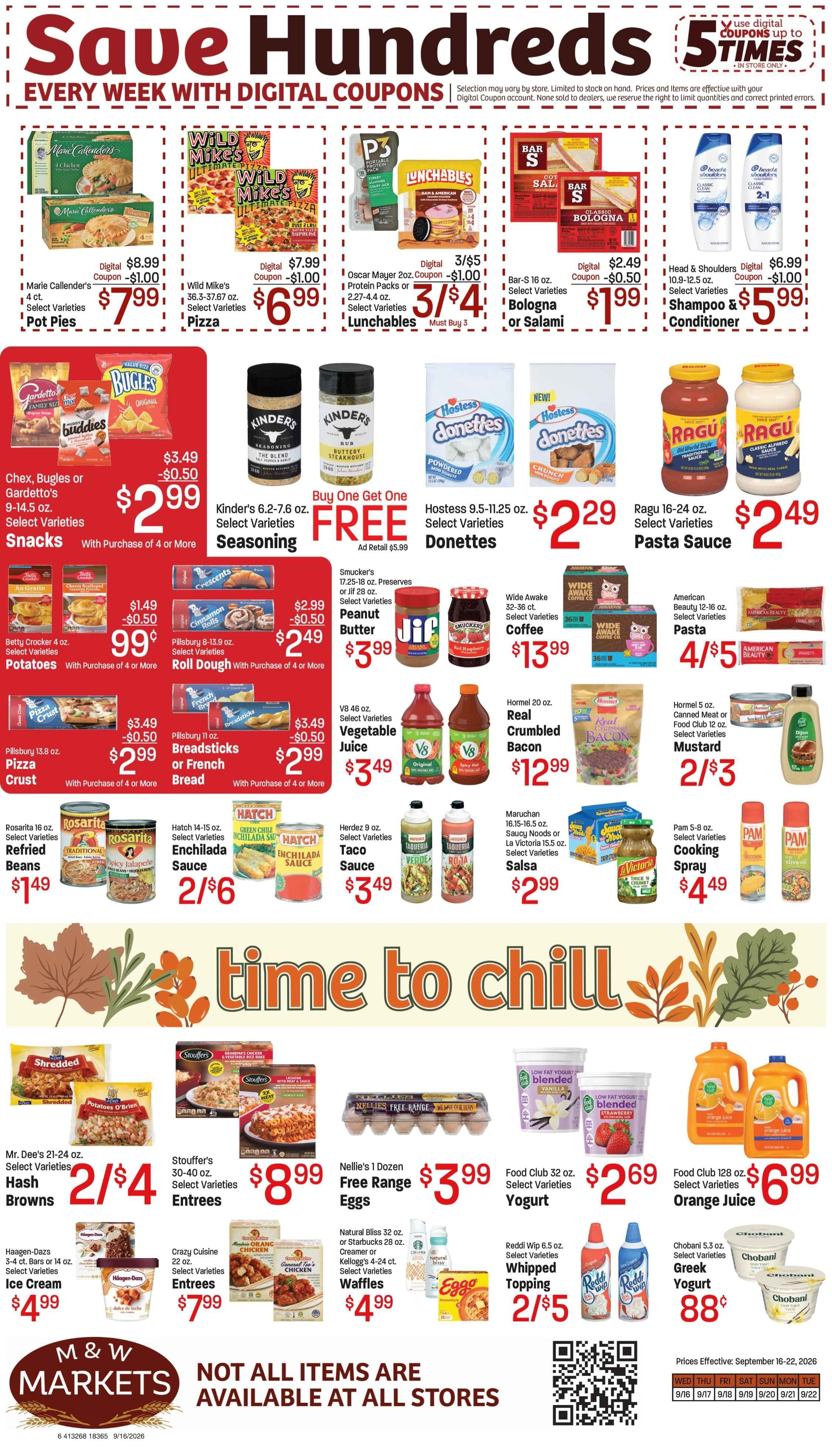 M&W Markets (Parma, ID) Weekly Ad September 16 - 23, 2026