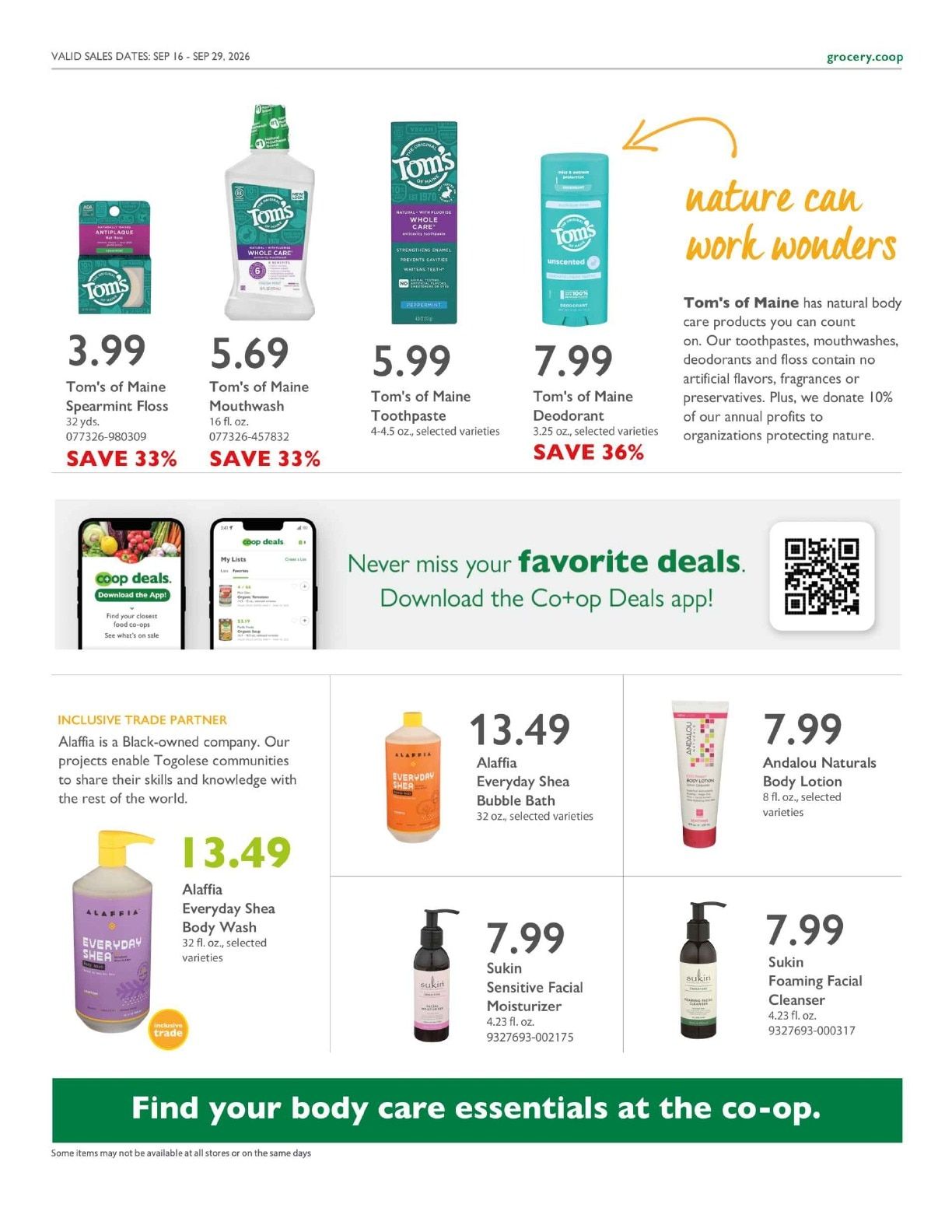 Community Food Co-op - Bellingham Co+op Deals Weekly Ad September 16 - 29, 2026
