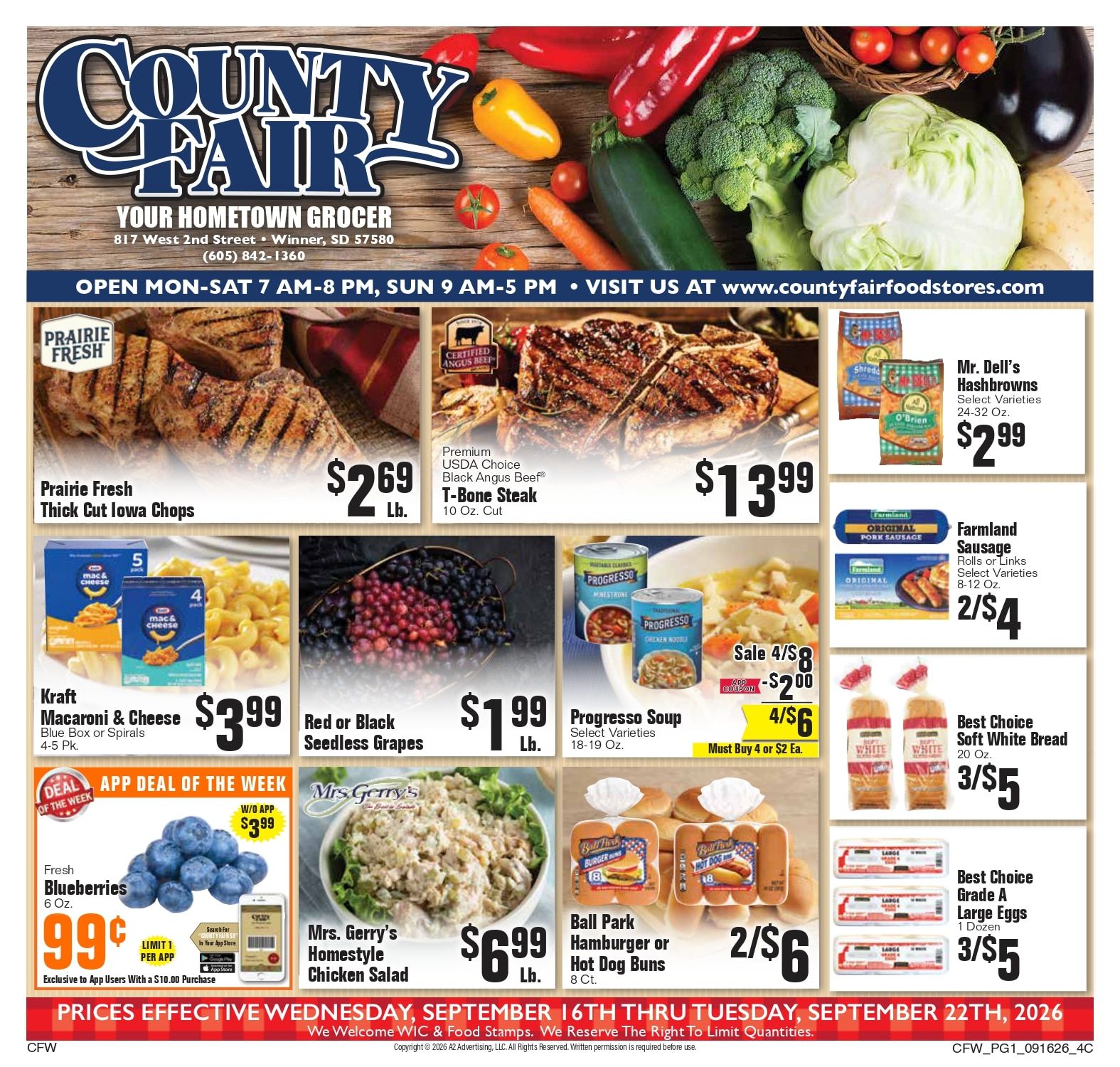 County Fair Food Stores (Winner, SD) Weekly Ad September 16 - 22, 2026