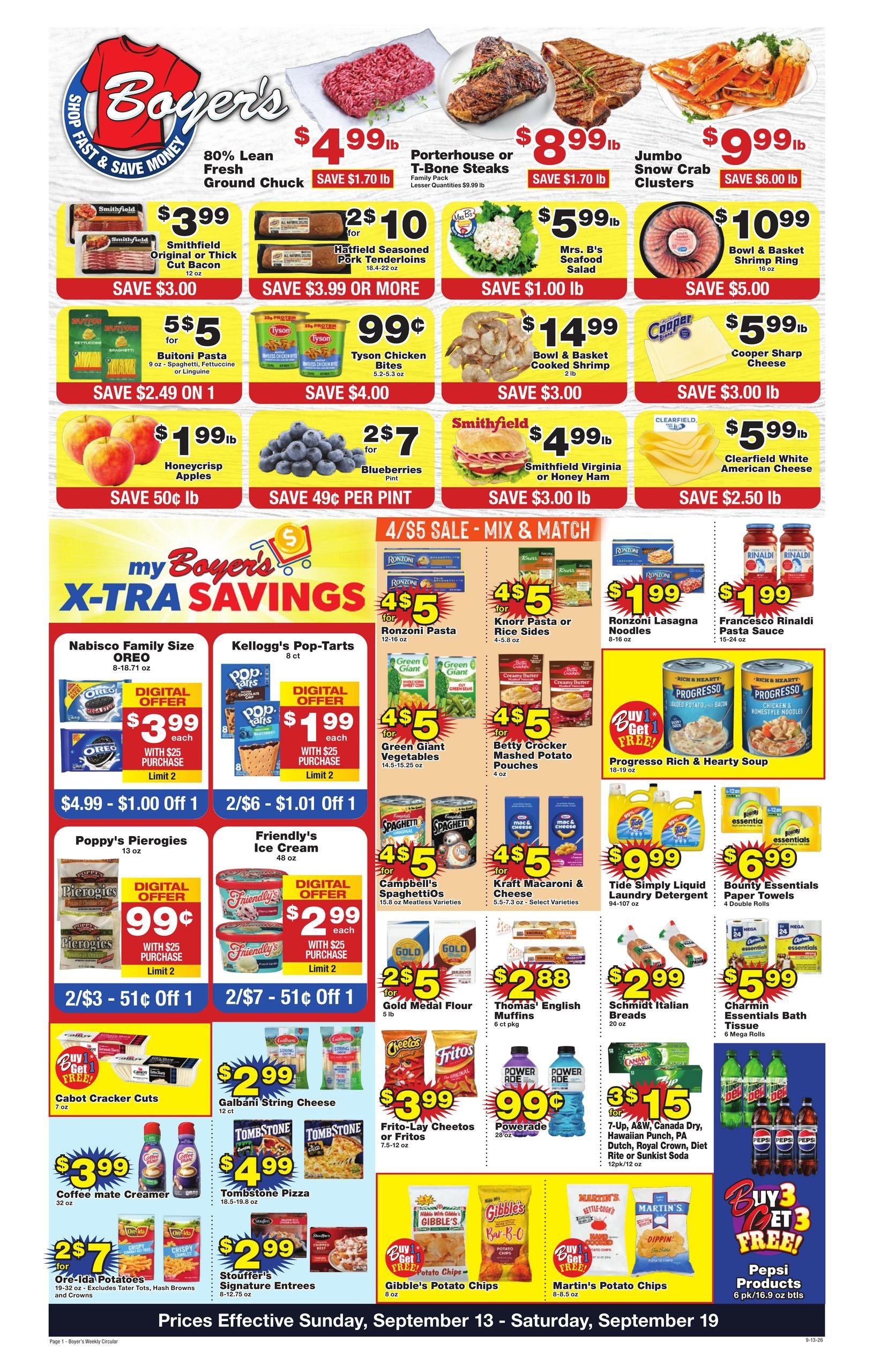 Boyer's Food Markets (Hunlock Creek Area, PA) Weekly Ad September 13 - 19, 2026