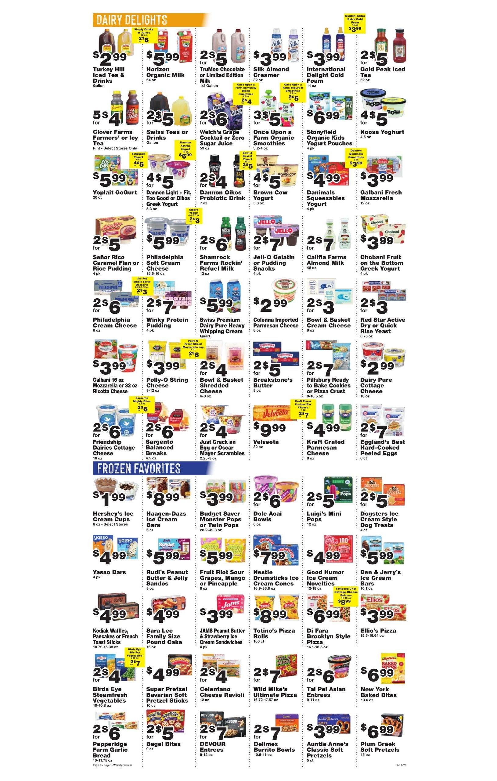 Boyer's Food Markets (Hunlock Creek Area, PA) Weekly Ad September 13 - 19, 2026
