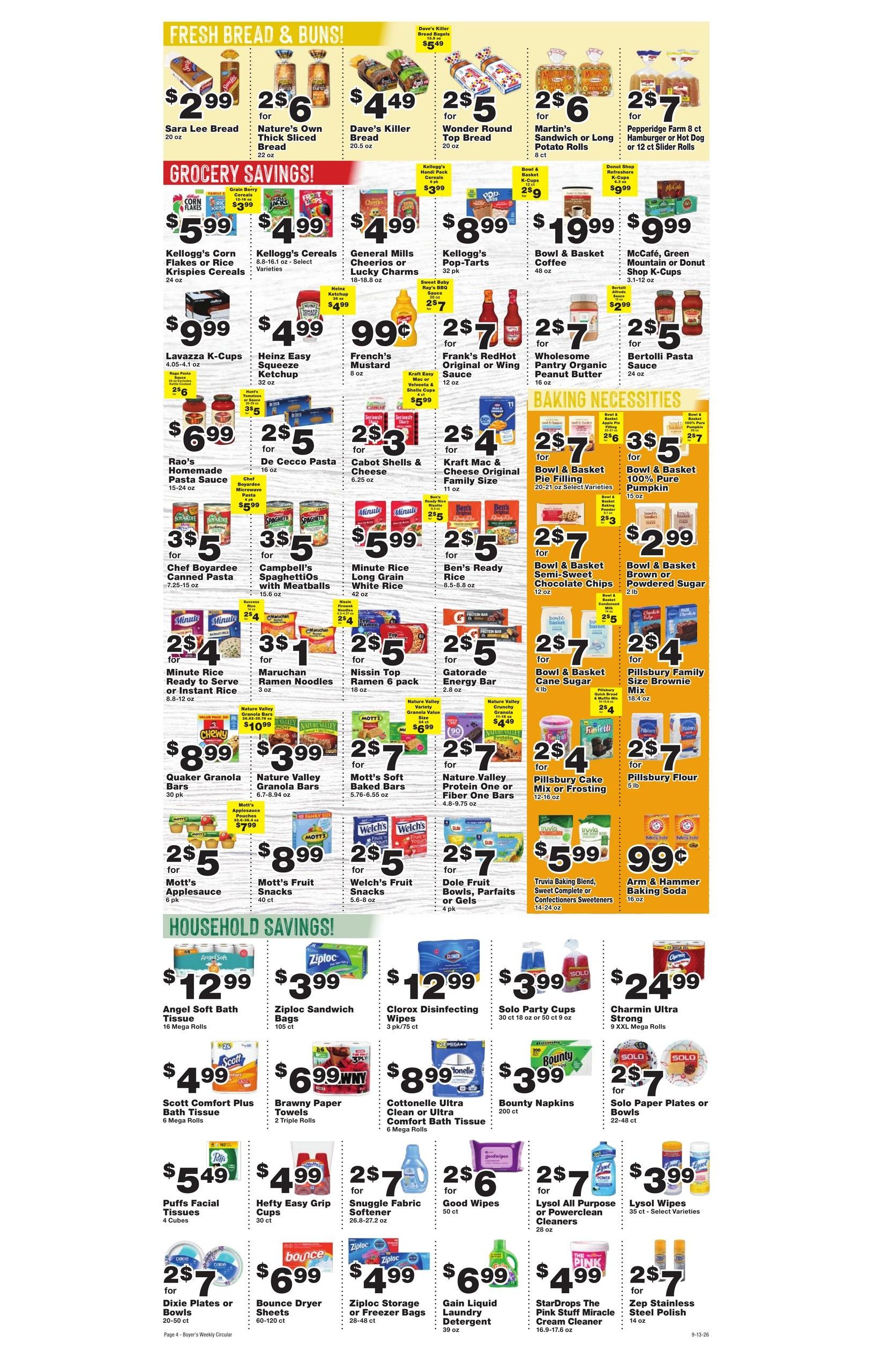 Boyer's Food Markets (Hunlock Creek Area, PA) Weekly Ad September 13 - 19, 2026