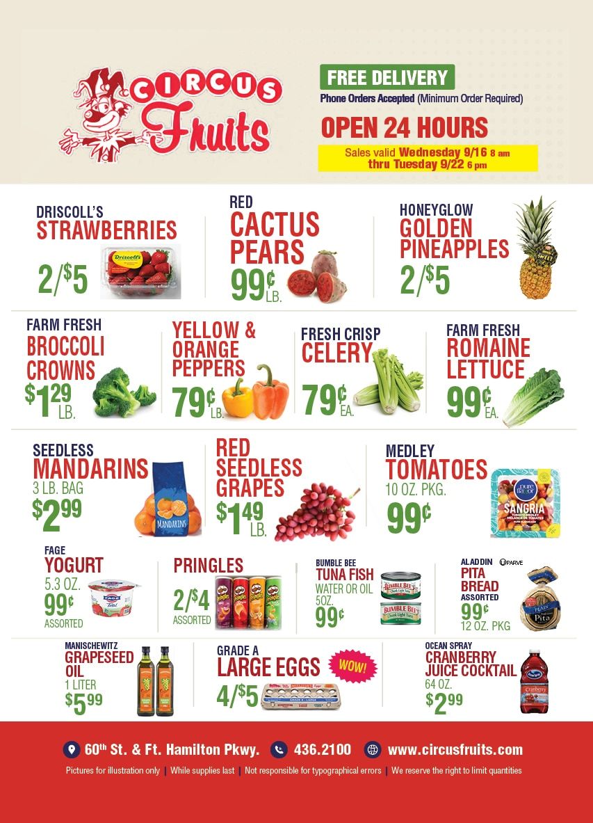 Circus Fruits Weekly Ad September 16 - 22, 2026