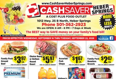 Cash Saver Heber Springs Weekly Ad September 16 - 22, 2026