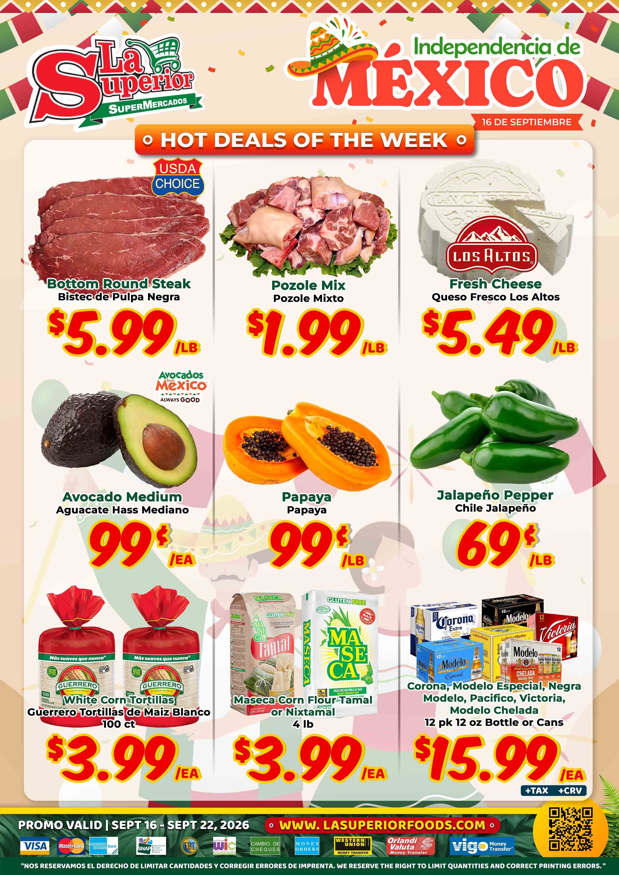 La Superior Mercados Weekly Ad September 16 - 22, 2026