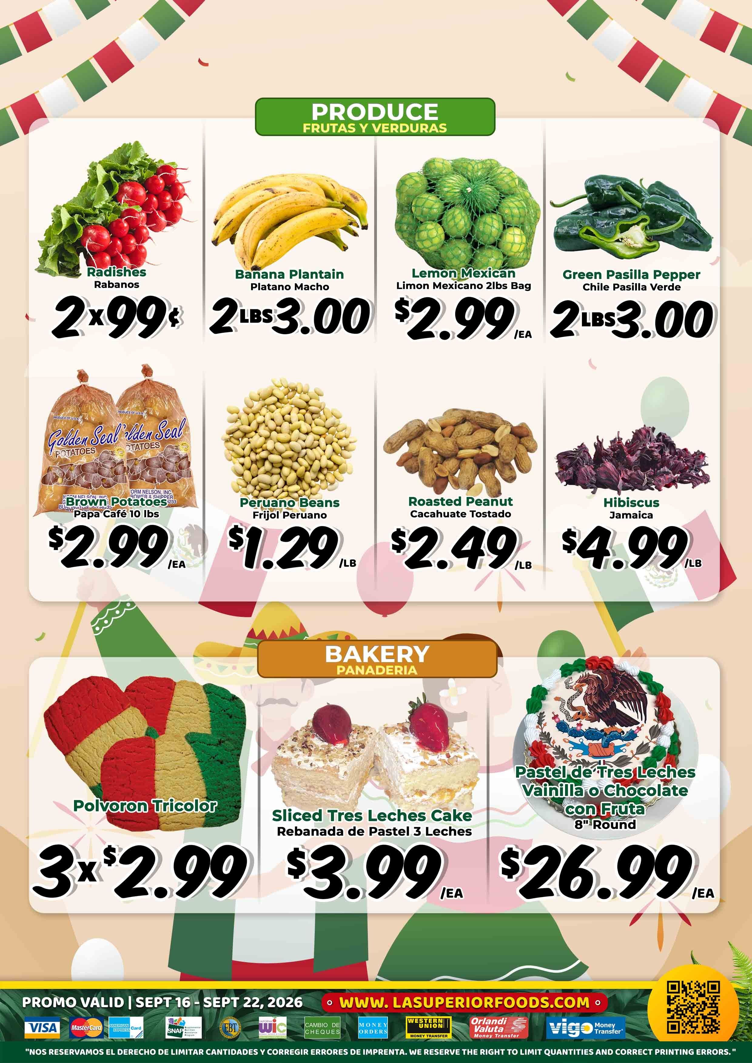 La Superior Mercados Weekly Ad September 16 - 22, 2026