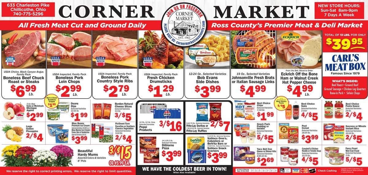 Corner Market Ross County Weekly Ad September 23 - 29, 2026