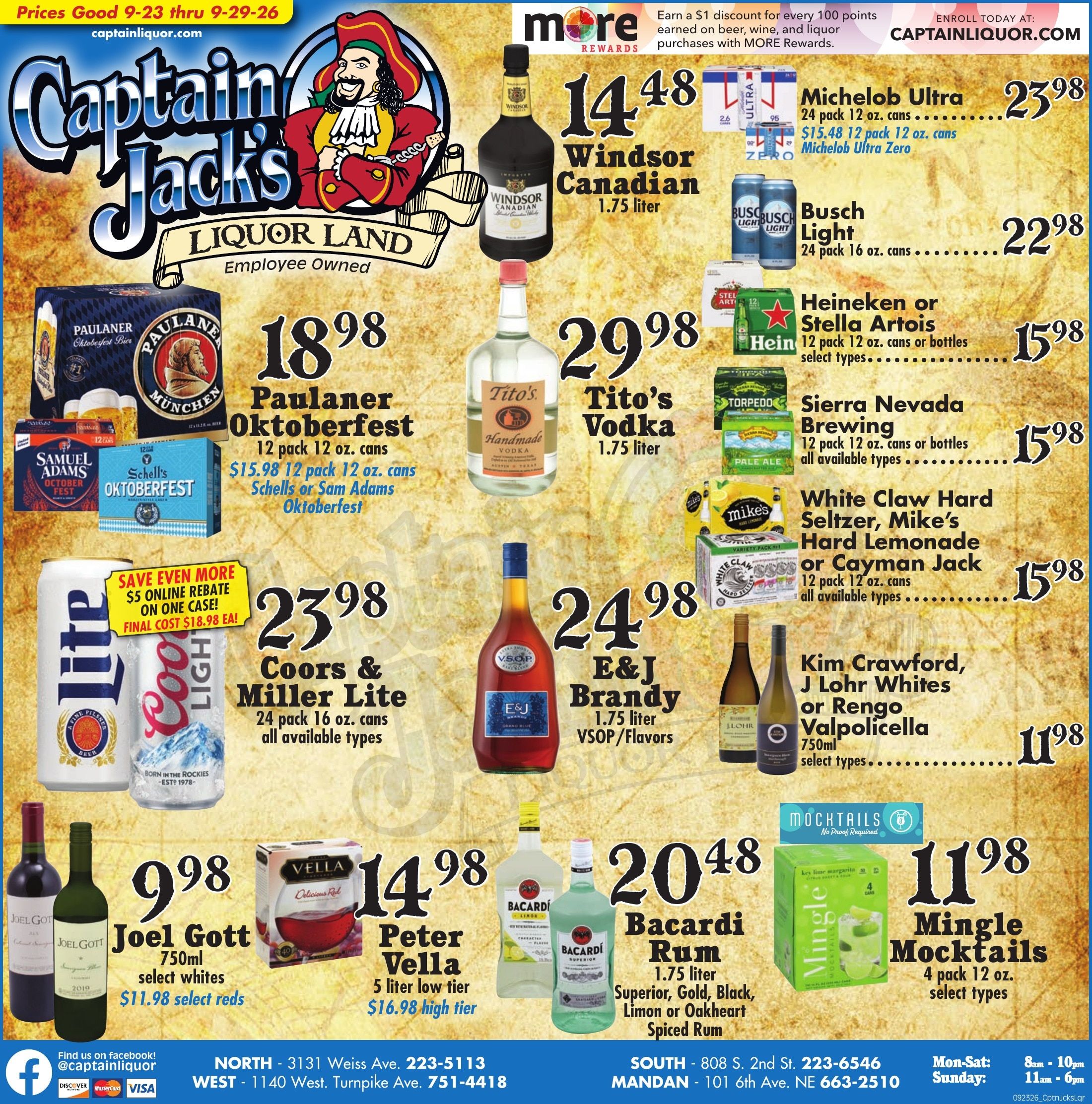 Captain Jack's Liquor Land Weekly Ad September 23 - 29, 2026