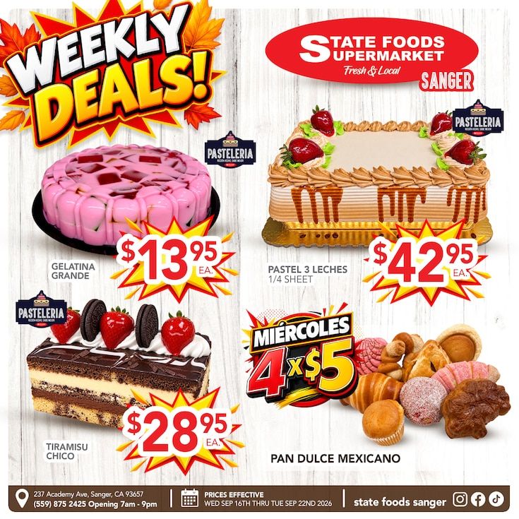 State Foods Supermarket (Sanger, CA) Weekly Ad September 16 - 22, 2026