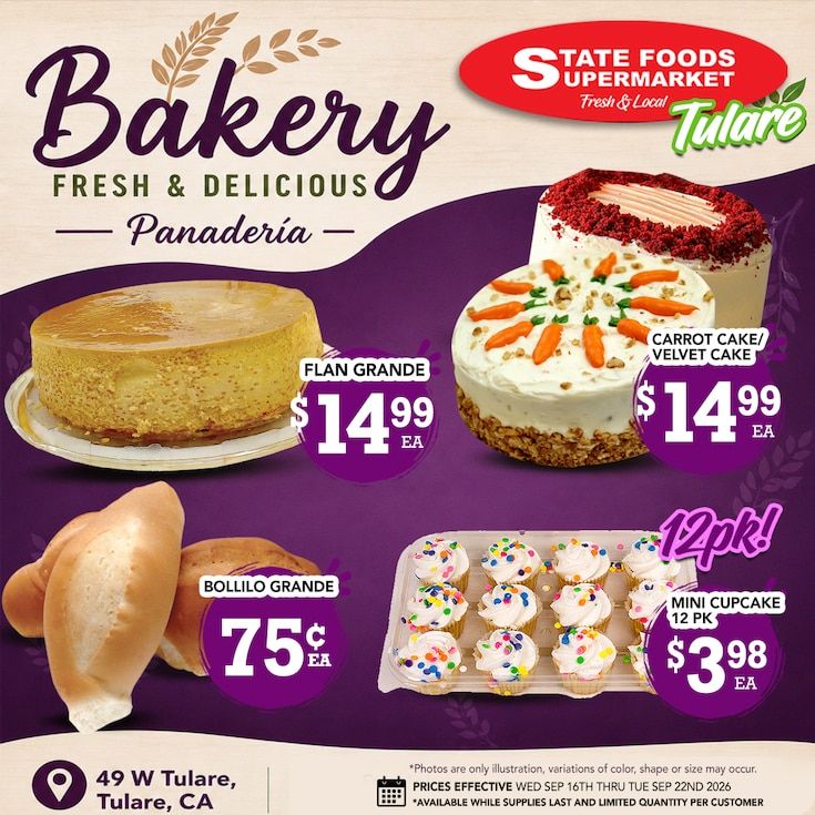 State Foods Supermarket (Tulare, CA) Weekly Ad September 16 - 22, 2026