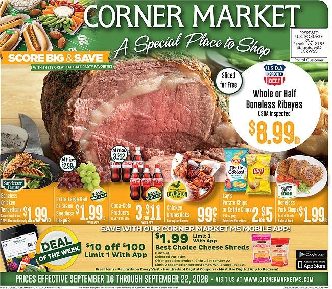 Corner Market MS (Alabama) Weekly Ad September 16 - 22, 2026