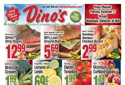 Dino's Park-n-Shop Weekly Ad September 17 - 30, 2026