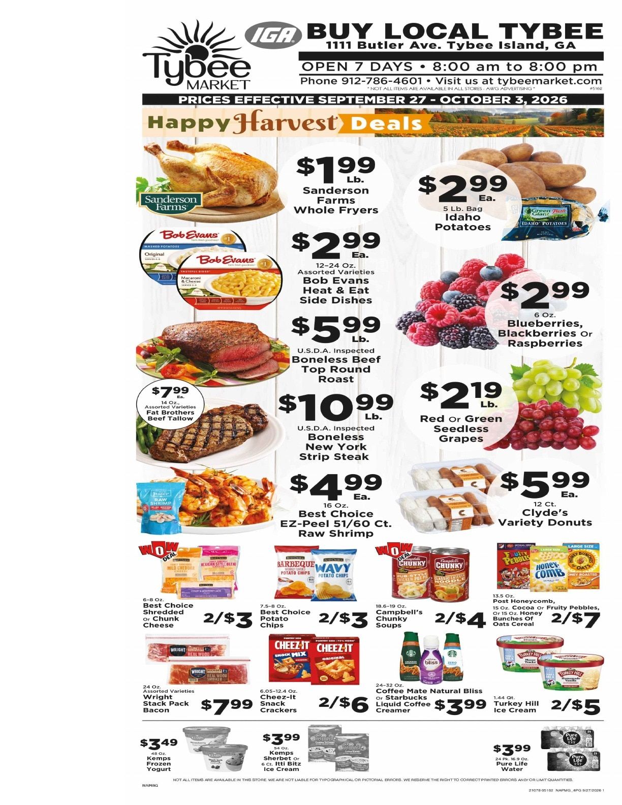 Tybee Market Weekly Ad September 27 - October 3, 2026