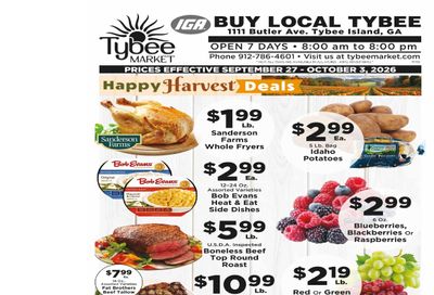 Tybee Market Weekly Ad September 27 - October 3, 2026