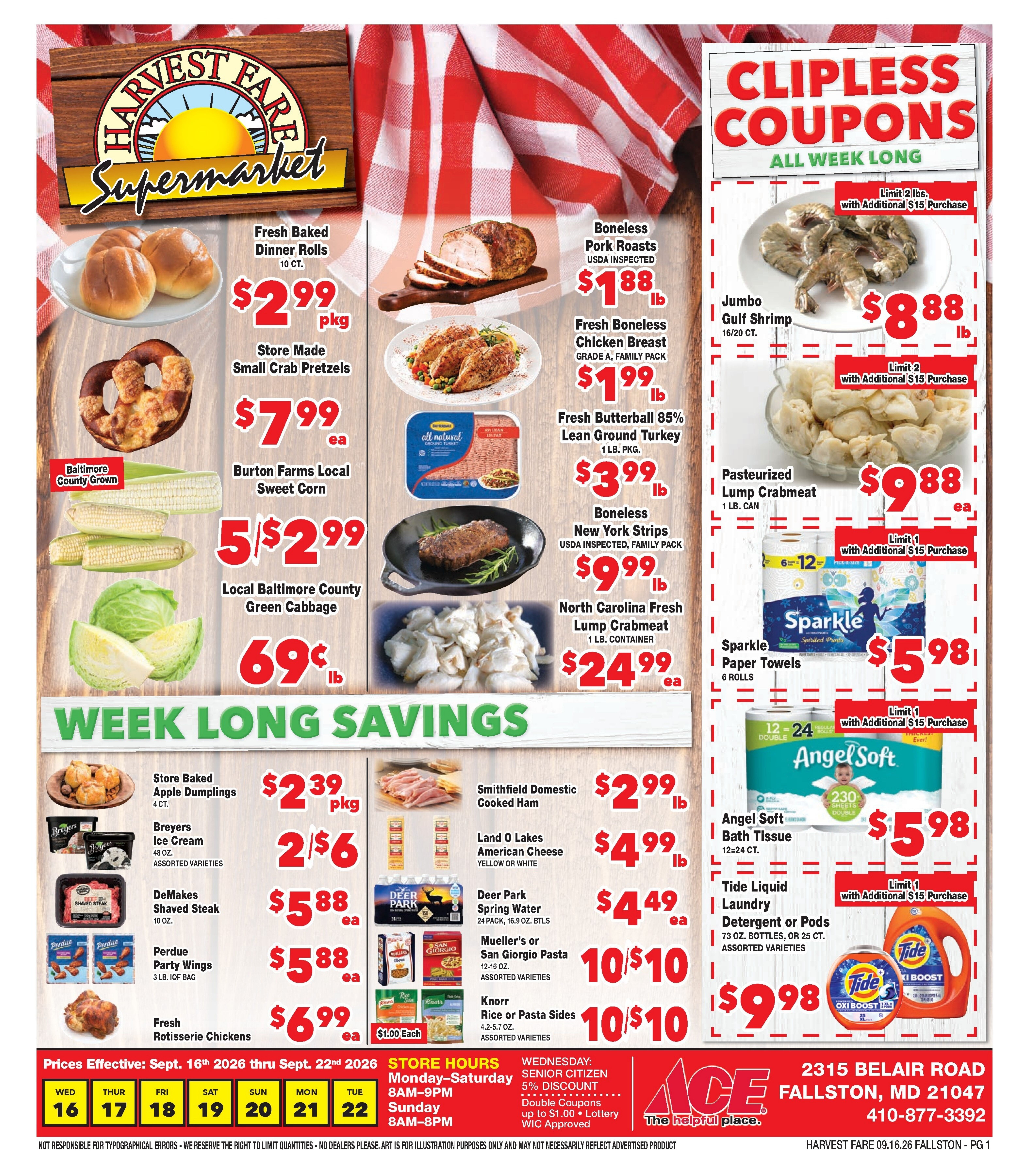 Harvest Fare (Fallston, MD) Weekly Ad September 16 - 22, 2026
