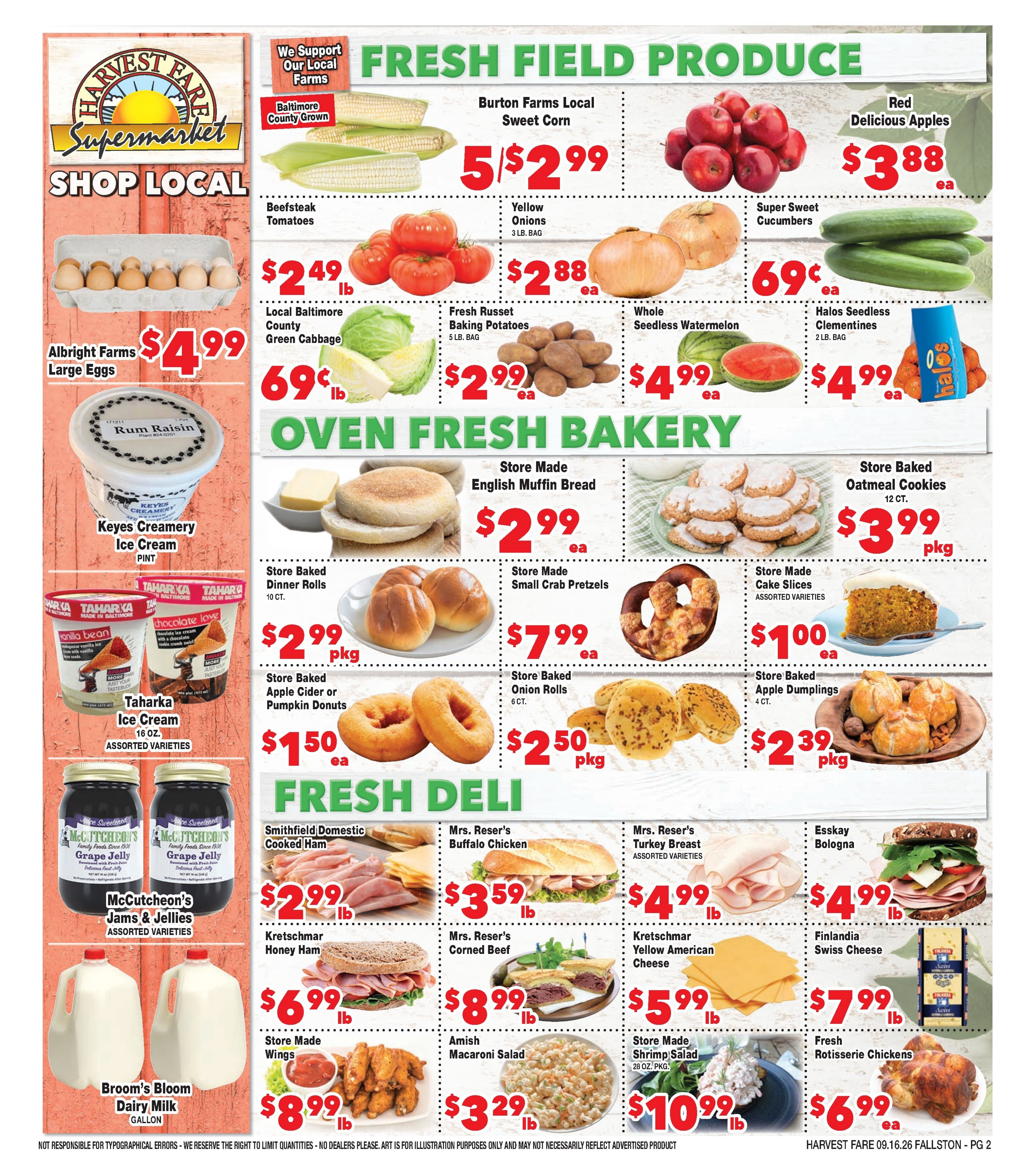 Harvest Fare (Fallston, MD) Weekly Ad September 16 - 22, 2026