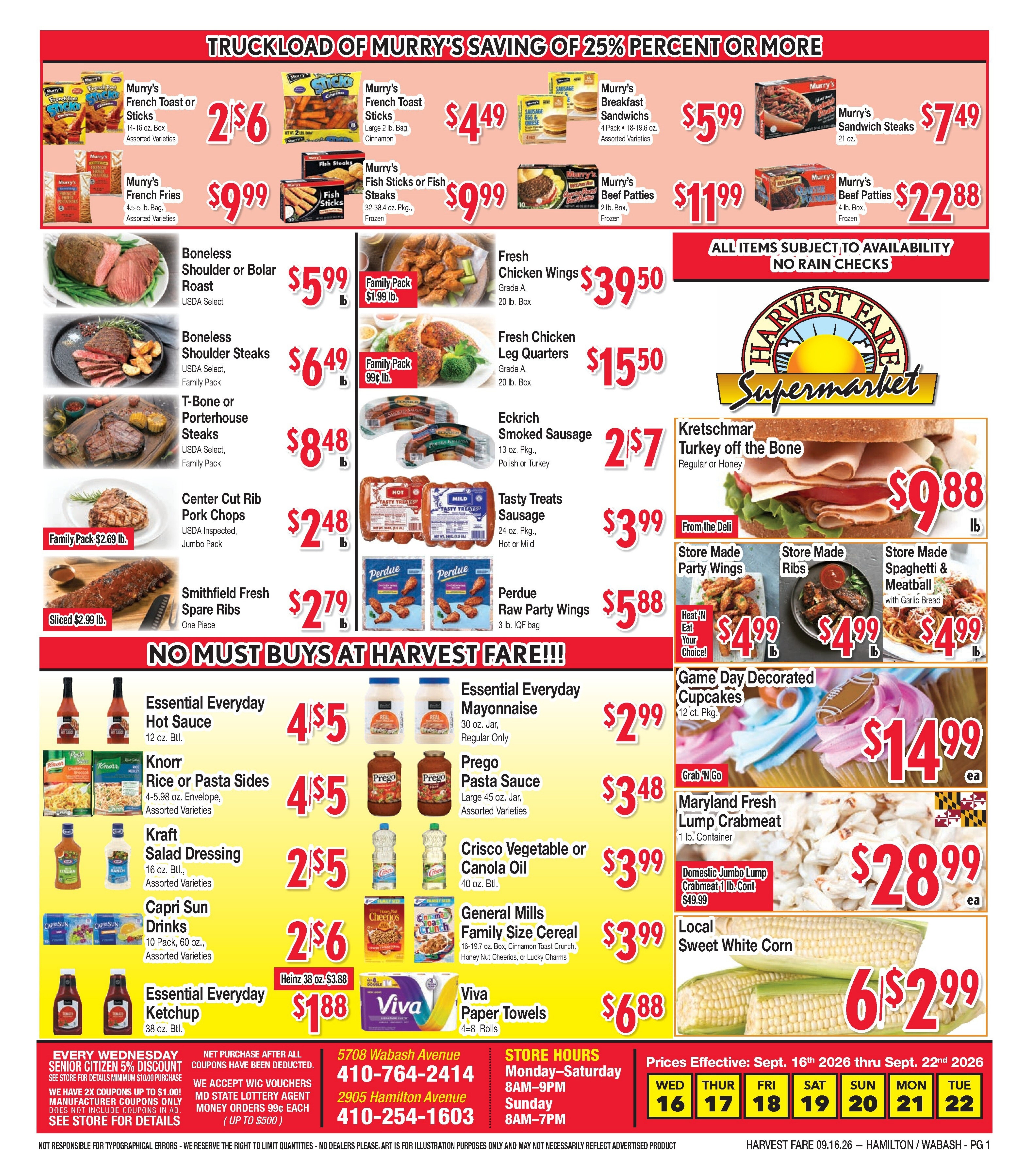 Harvest Fare (Maryland) Weekly Ad September 16 - 22, 2026