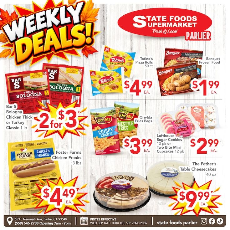 State Foods Supermarket (Parlier, CA) Weekly Ad September 16 - 22, 2026