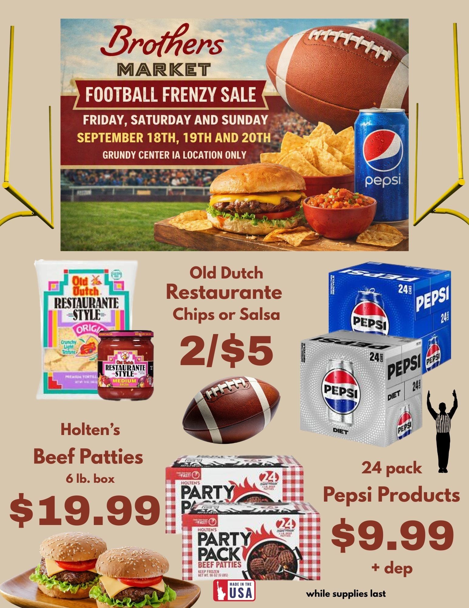 Brothers Market (Grundy Center, IA) 3 Day Sale Weekly Ad September 18 - 20, 2026