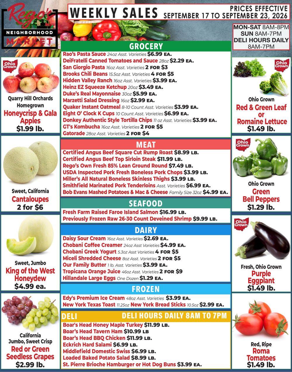 Rego's Neighborhood Market Weekly Ad September 17 - 23, 2026