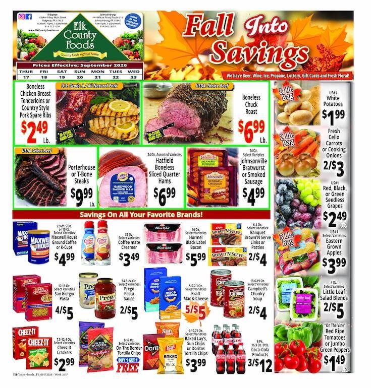 Elk County Foods Weekly Ad September 17 - 23, 2026