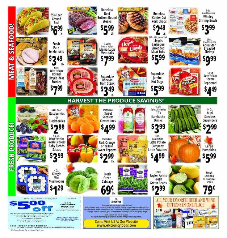 Elk County Foods Weekly Ad September 17 - 23, 2026