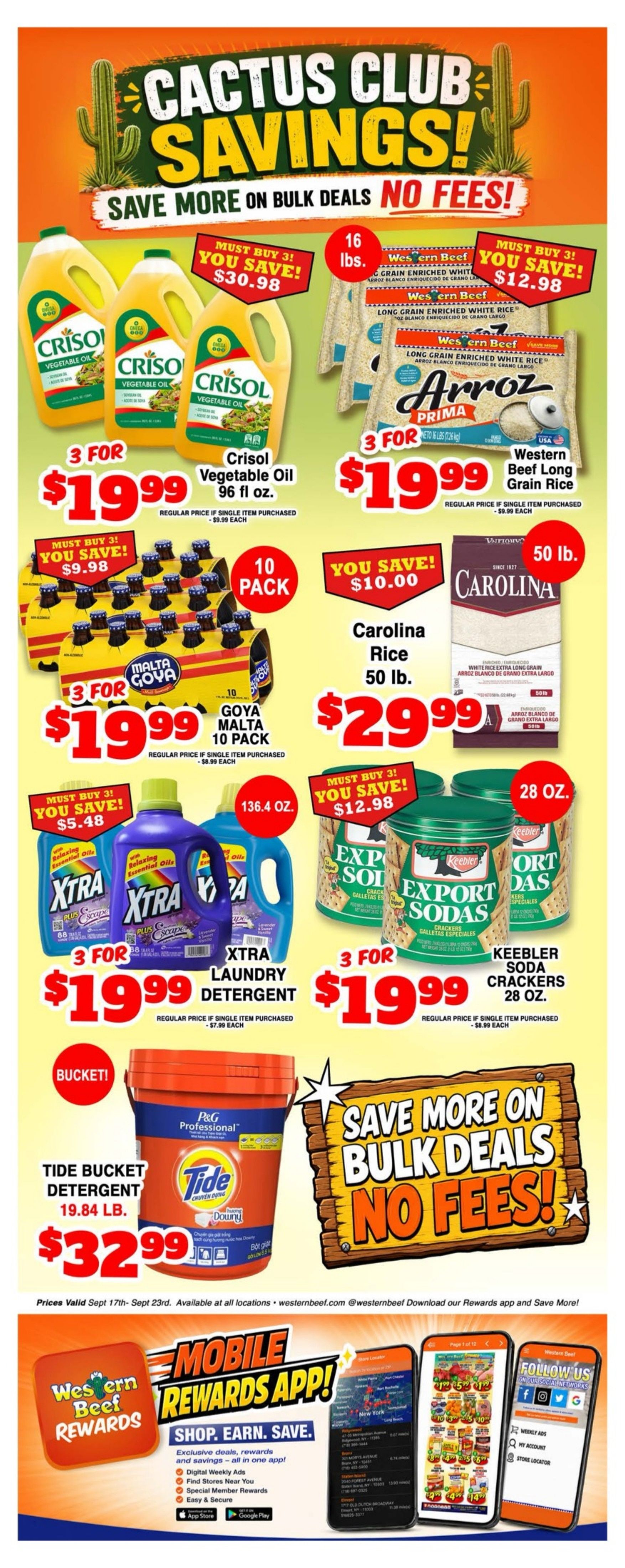 Western Beef (Road Carle Place, NY) Weekly Ad September 17 - 23, 2026