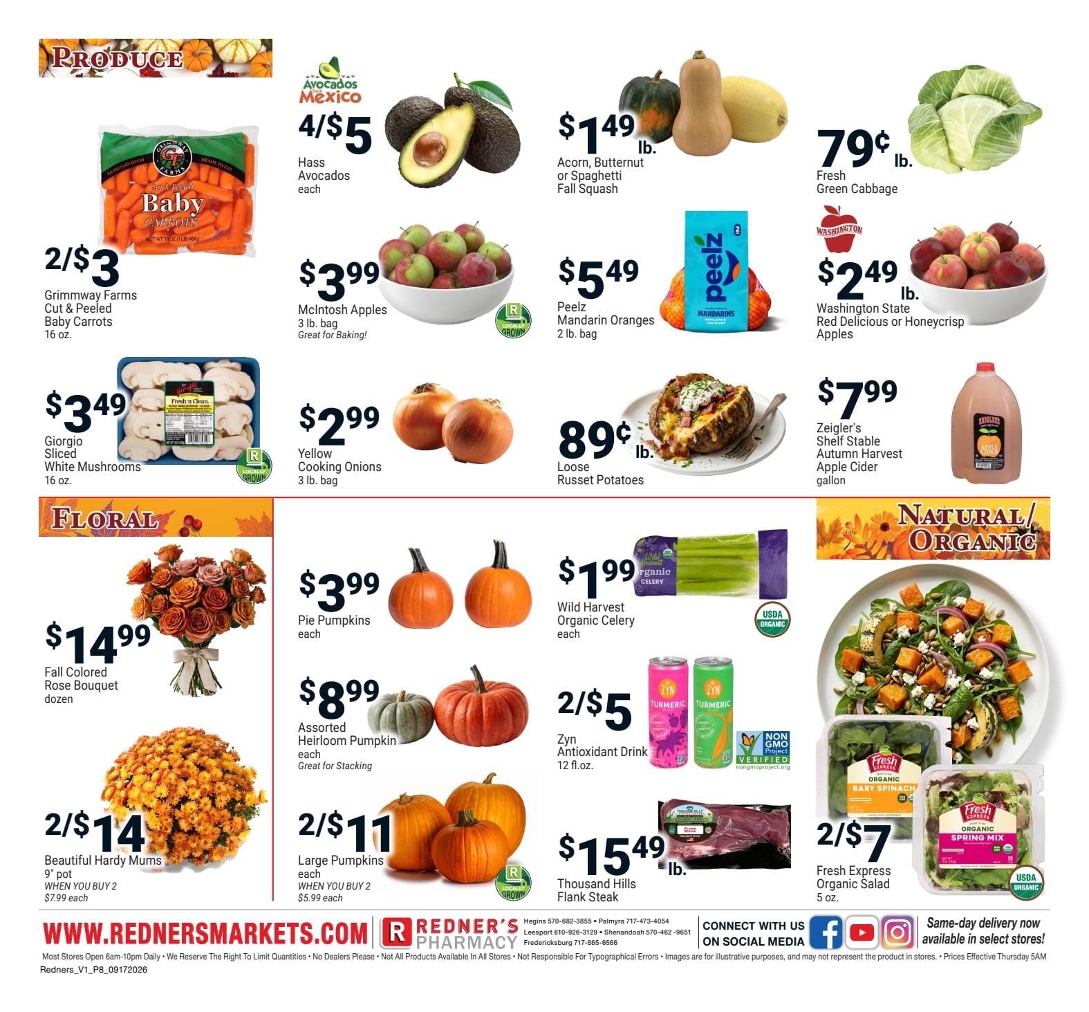 Redner's Markets (Ephrata and other locations, PA) Weekly Ad September 17 - 23, 2026