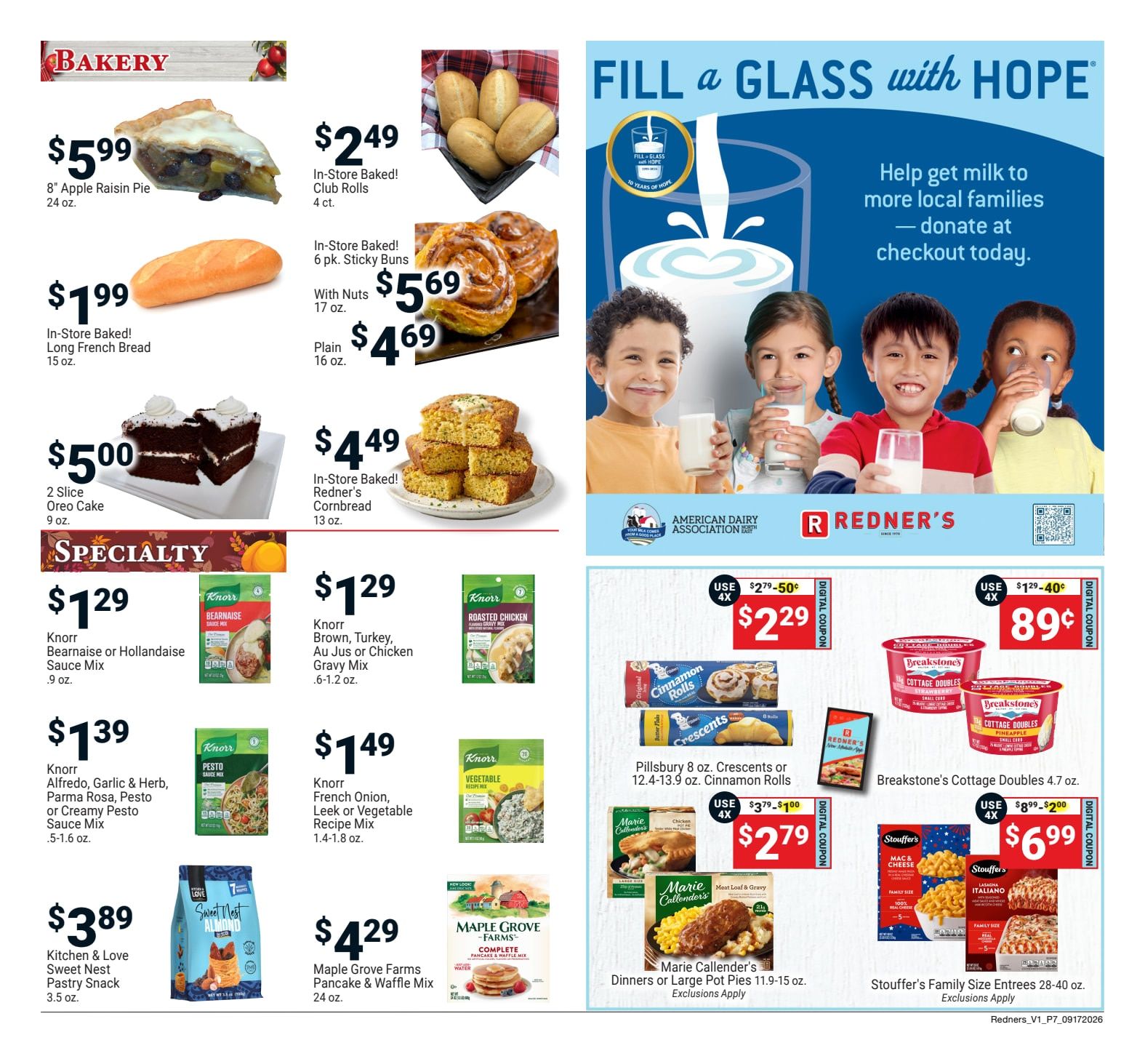 Redner's Markets (Hegins, PA) Weekly Ad September 17 - 23, 2026