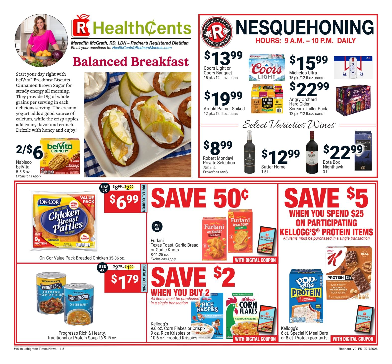 Redner's Markets (Nesquehoning, PA) Weekly Ad September 17 - 23, 2026