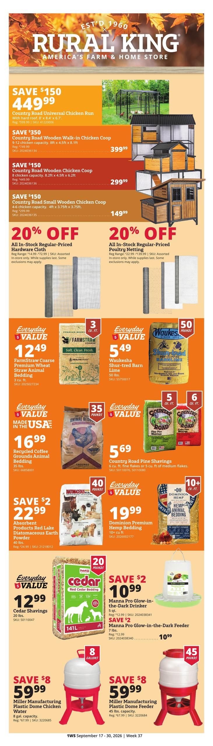 Rural King (Coosada Area, AL) Weekly Ad September 17 - 30, 2026