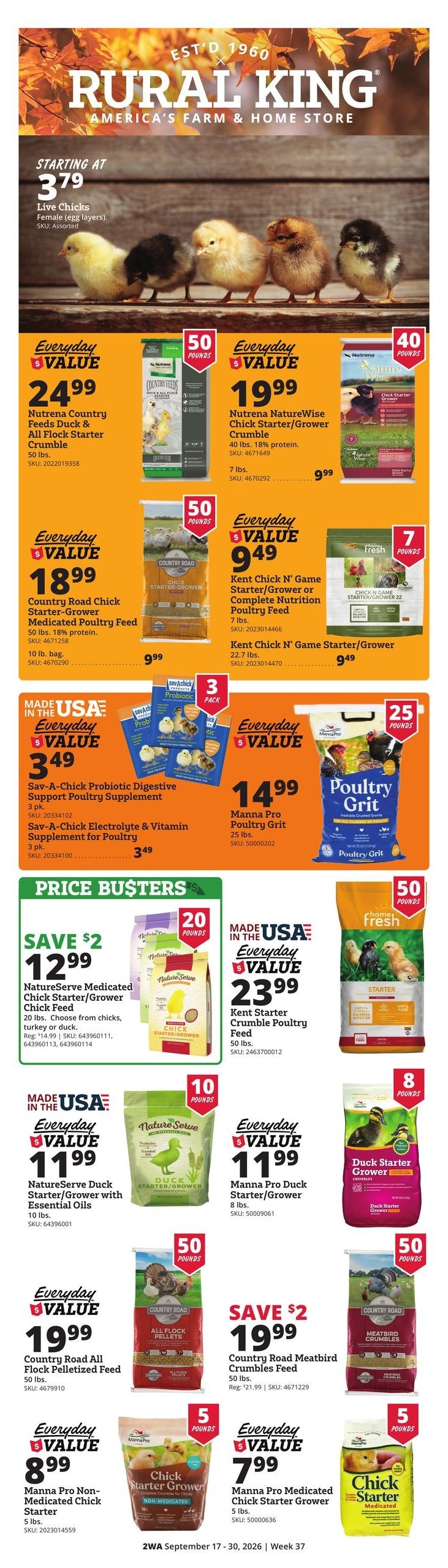Rural King (Coosada Area, AL) Weekly Ad September 17 - 30, 2026