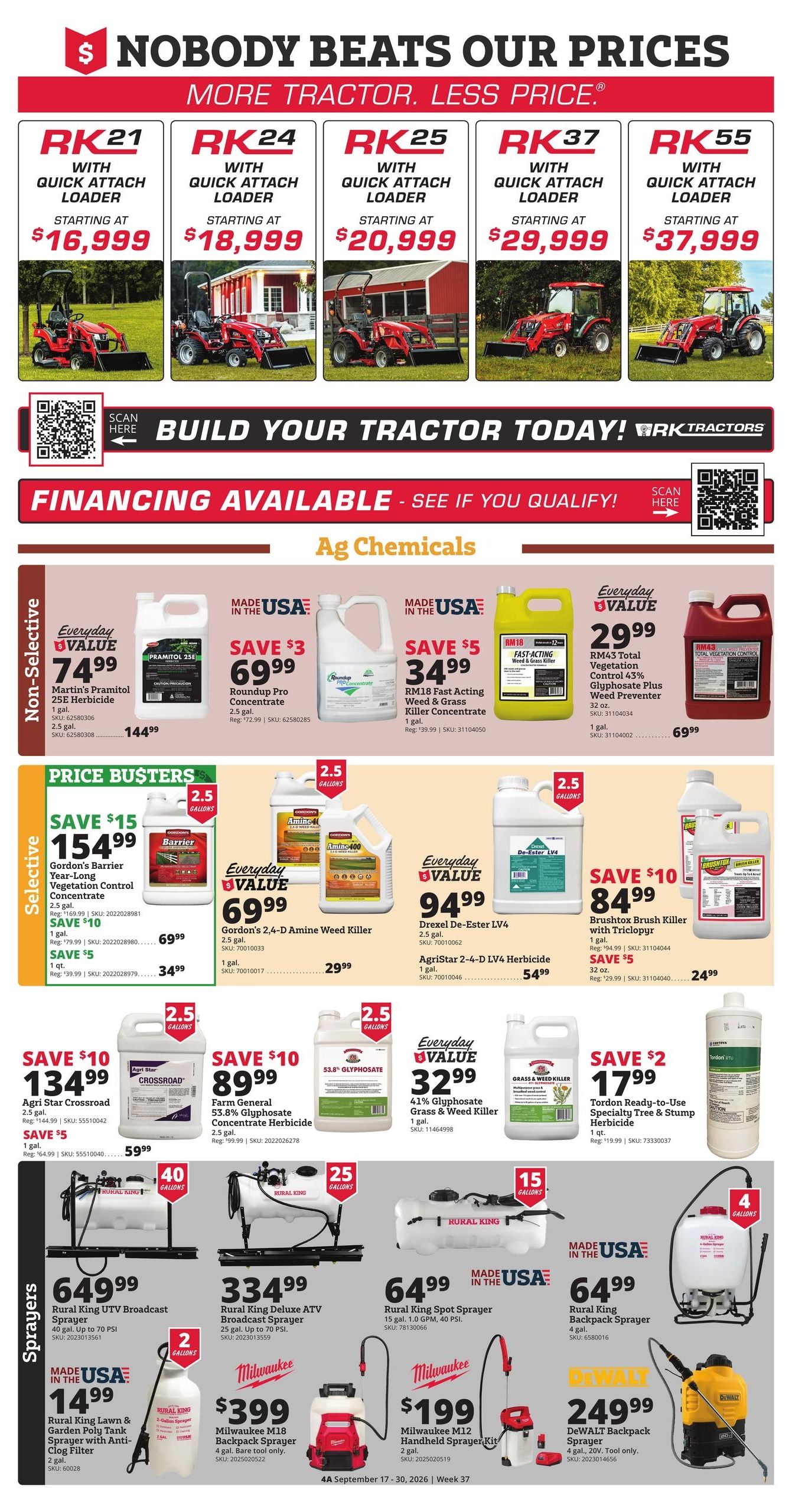 Rural King (Coosada Area, AL) Weekly Ad September 17 - 30, 2026