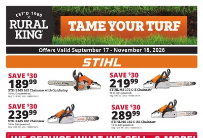 Rural King Weekly Ad September 17 - November 18, 2026