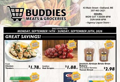 Buddies Meats & Groceries Weekly Ad September 14 - 20, 2026