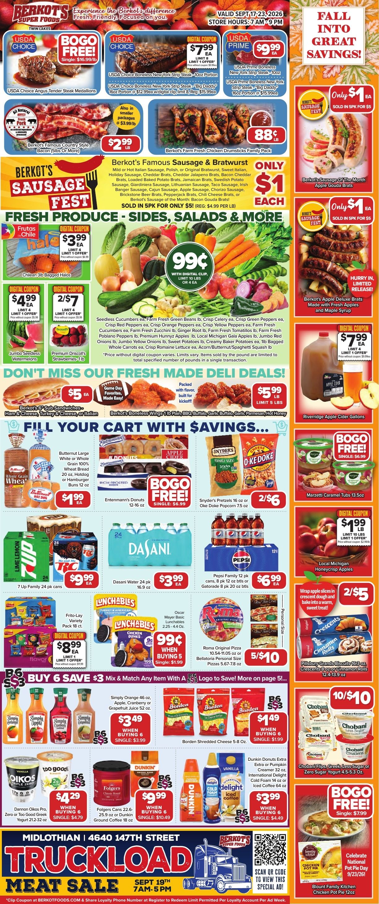 Berkot's Super Foods (Twin Lakes, WI) Weekly Ad September 17 - 23, 2026