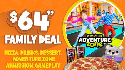 Chuck E. Cheese $64.99 Ultimate Fall Family Deal
