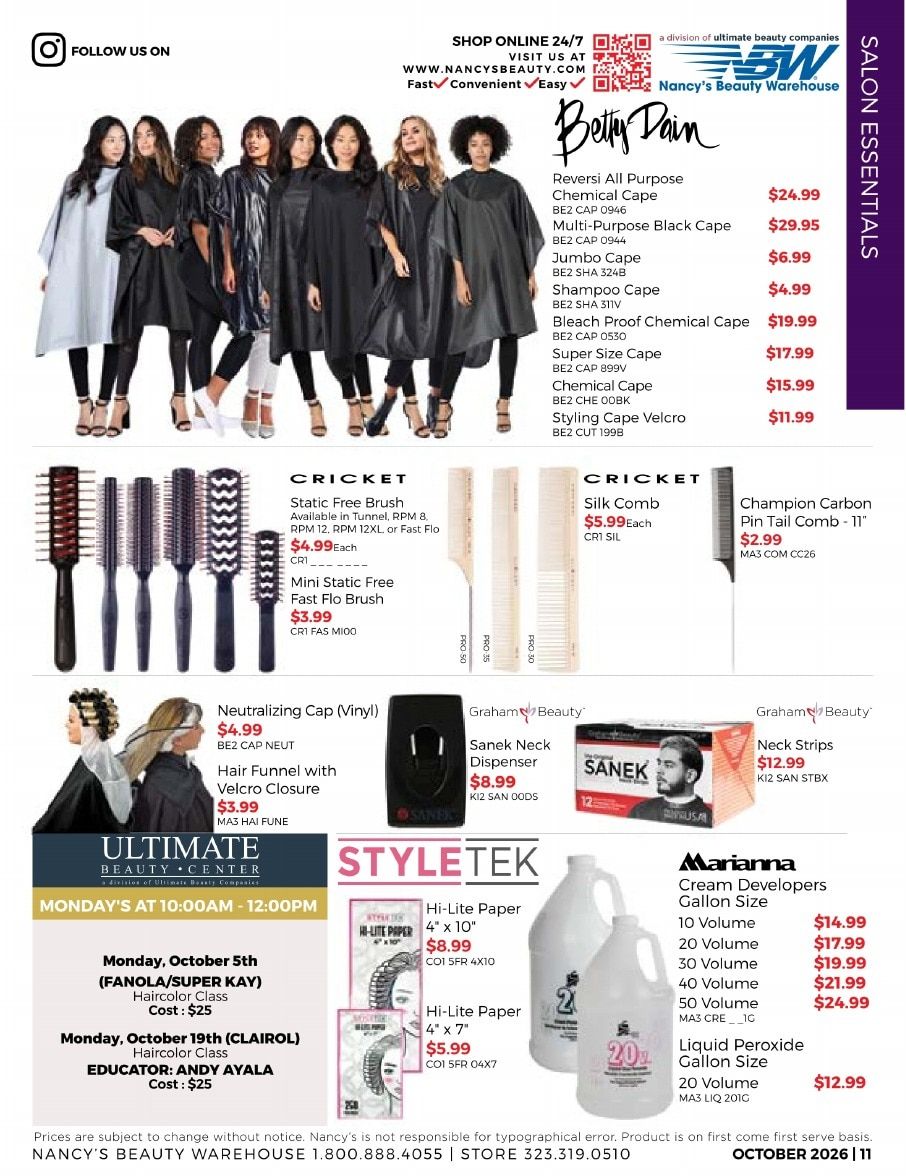 Nancy's Beauty Warehouse Monthly Catalog Weekly Ad October 1 - 31, 2026